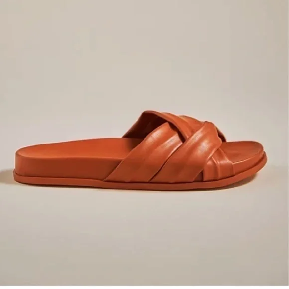 ✅ Silent D Sandals Helena Braided Slides in Orange - Picture 3 of 10
